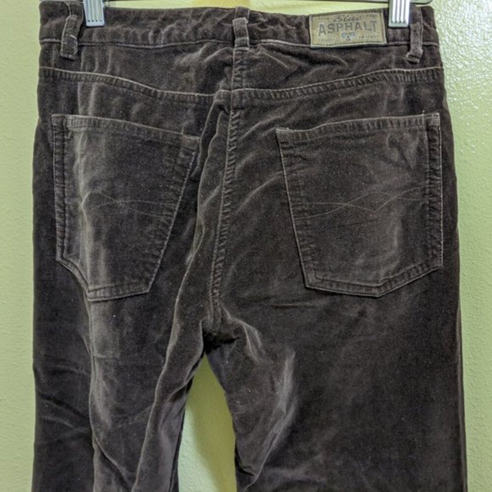Brown Crushed Velvet Velour Straight Leg‎ Pants Sz 5/6 - Picture 6 of 7